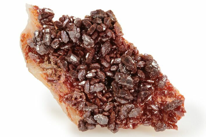 Dark Red Vanadinite Crystals on Barite - Morocco #223676